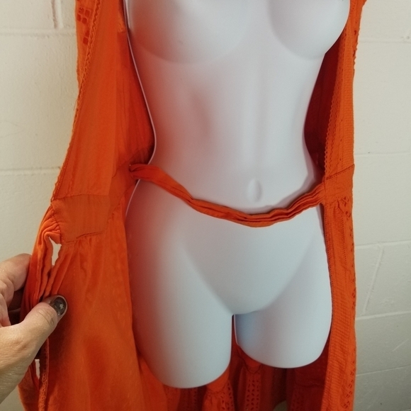 J Crew all over eyelet midi wrap dress resort orange - Picture 7 of 15